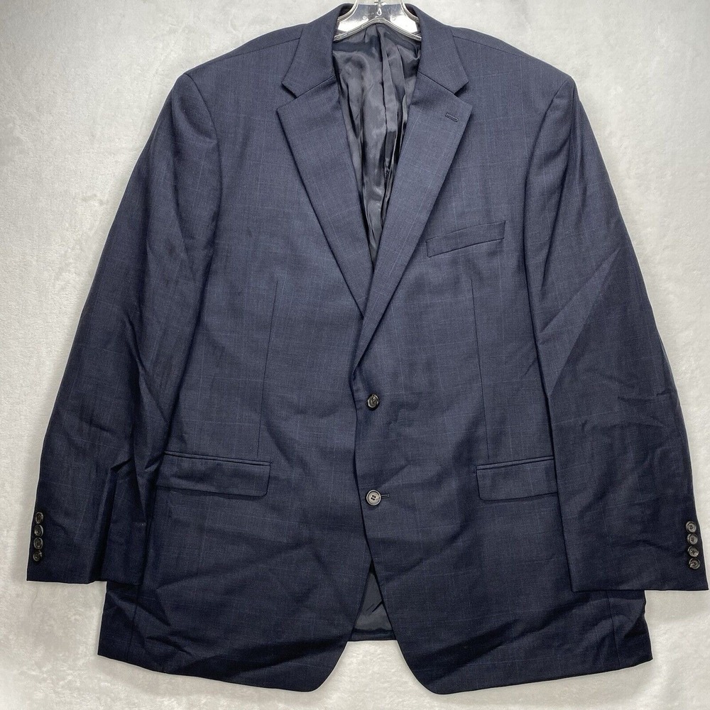 Lauren Ralph Lauren Blazer Mens 50L Blue Wool 2 Button Sport Coat plaid